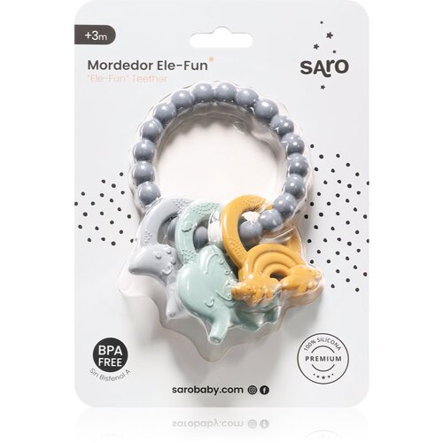 Saro Baby Ele-Fun grizalo Blue 1 kos Slike