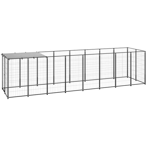 Pasji boks črn 4,84 m&sup2; jeklo - - črna - 33.45 - 440 x 110 x 110 cm - 2025- Cene