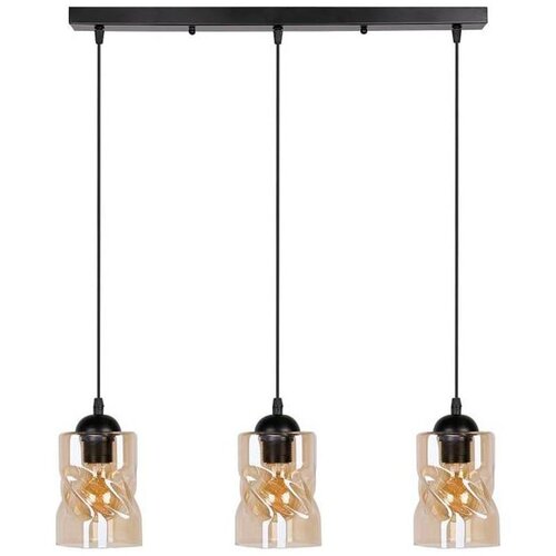 Candellux Lighting Črna viseča svetilka s steklenim senčnikom 10x62 cm Felis - Candellux Lighting Cene