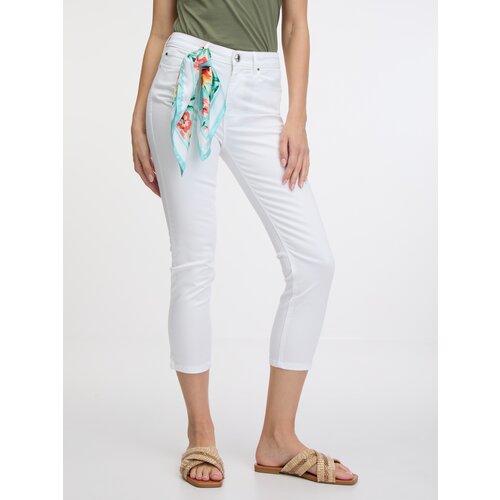 Guess White women's skinny fit jeans with scarf 1981 Capri Cene