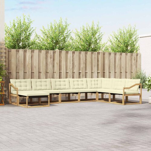  Set vanjskih sofa 8 kom. Bijela i krem Čvrsto drvo akacije 404 x 245,5 x 73 cm Cene