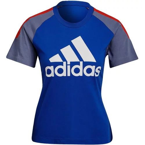 ADIDAS SPORTSWEAR Tehnička sportska majica sivkasto plava / kraljevsko plava / crvena / bijela