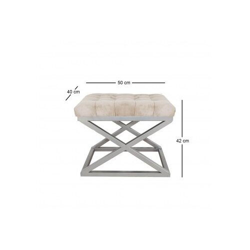 Atelier Del Sofa tabure capraz silver cream Slike