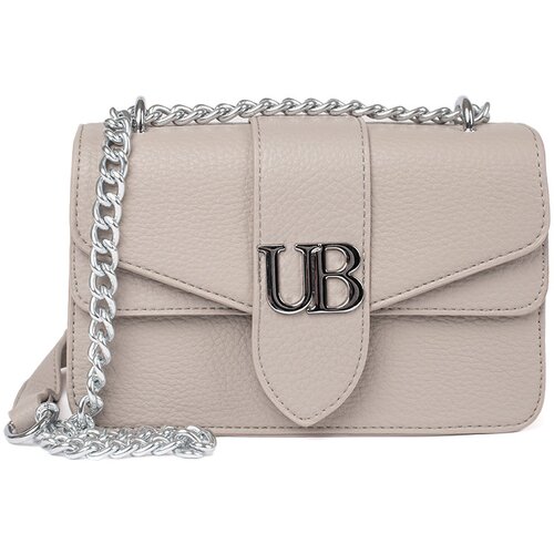 Shelvt Beige small shoulder bag with silver chain Cene