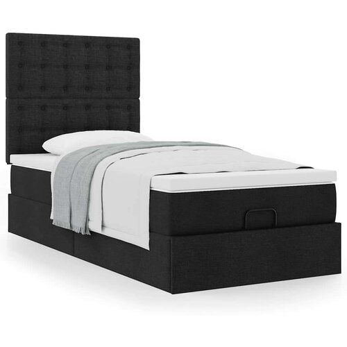 vidaXL otomanski okvir kreveta s madraca crni 90x200cm od tkanine Cene