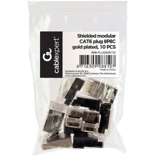 Gembird PLUG6SP/10 Shielded modular CAT6, 10 u pakovanju / CENA PO PAKOVANJU Slike