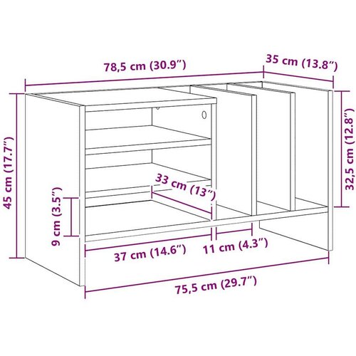  Ormar za ploče Sonoma hrast 78.5 x 35 x 45 cm Konstruirano drvo Slike