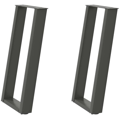 Maison Chic konzolna miza - miza ob steni noge v obliki črke U 2 kos Antracit 28x(72-73) cm, (21786564) Slike