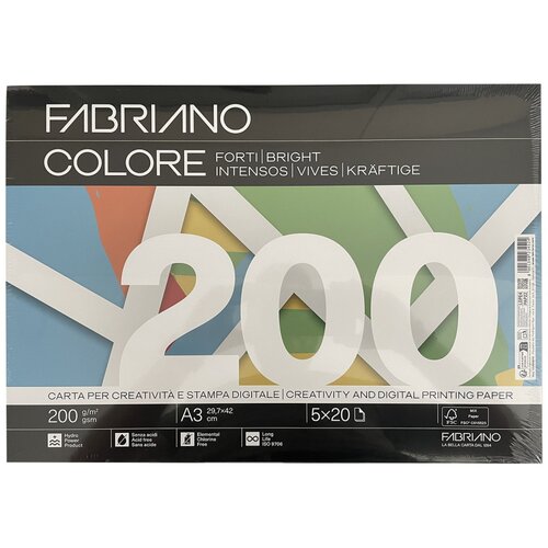  Papir barvni mix a3 200g intenziv fabriano colore 1/100-8 FABRIANO Cene