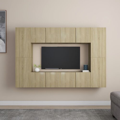 The Living Store Komplet TV omaric 8-delni sonoma hrast iverna plo&amp;scaron;ča - TV Omarica, (21374306) Slike