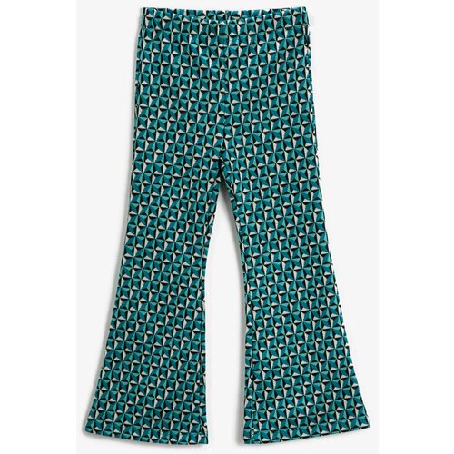 Koton Girls' Turquoise Patterned Trousers Slike