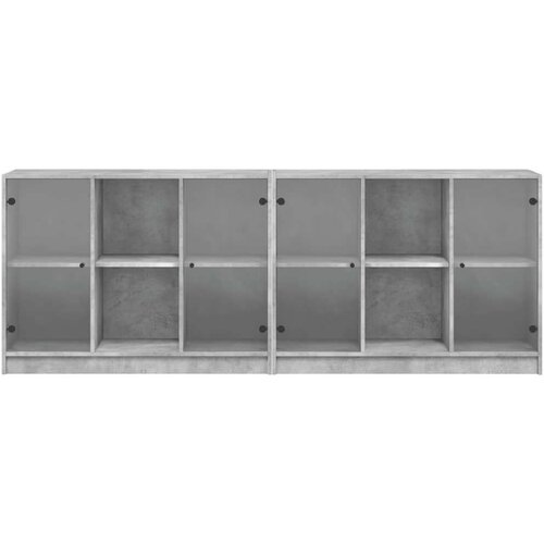 vidaXL Regal za knjige s vratima boja betona 204 x 37 x 75 cm drveni Cijene