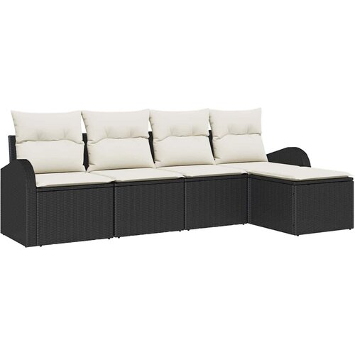  Set sofe s jastukom s pohranom 5 pcs Crna i bijela poliratan Slike