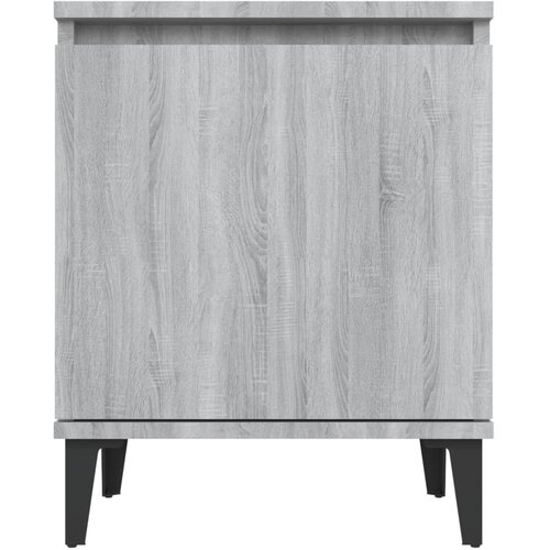  Noćni ormarići s metalnim nogama boja sivog hrasta 40x30x50 cm Slike