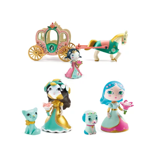 Djeco Komplet Arty Toys - princeske Luna & Eva & Mila & kočija