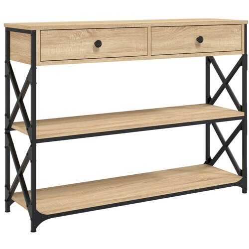 Maison Chic Konzolna mizica - miza ob steni sonoma hrast 100x28x75 cm inženirski les, (21786078) Cene