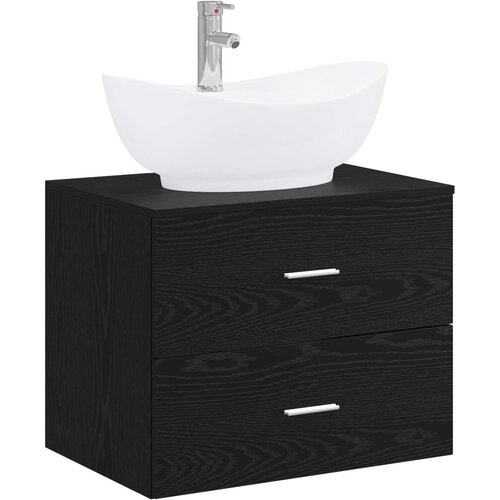 Set namje&amp;scaron;taja za kupaonicu Crni hrast Konstruirano drvo Crna 62,5 x 44,5 x 50 cm Slike