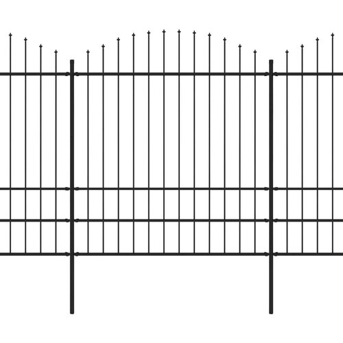 VidaXL Vrtna ograda s ukrasnim kopljima (1 75-2) x 6 8 m čelična crna Slike