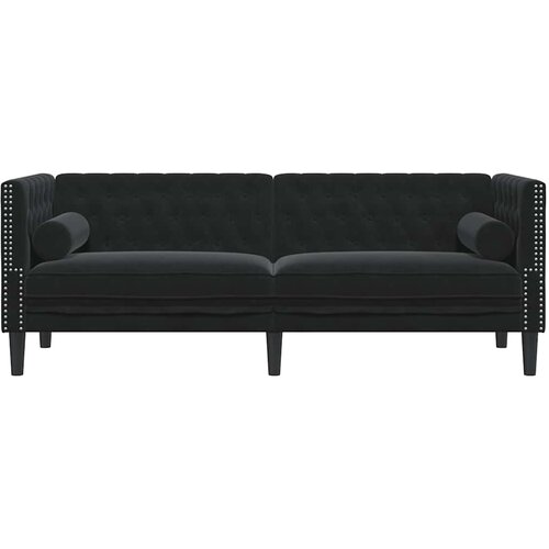  Trosjed Chesterfield s jastučićima crni bar&amp;scaron;unasti Slike