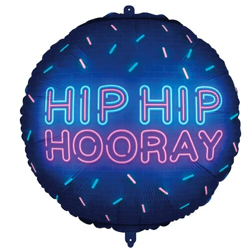 Procos Folija balon – „HIP HIP HOORAY” z neonskim napisom 46 cm Cene