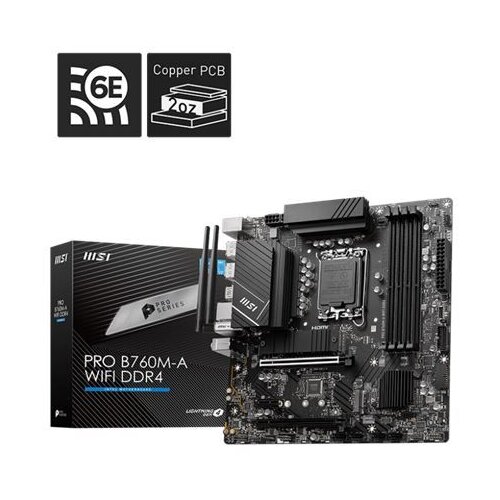 MSI PRO B760M-A WIFI DDR4 motherboard Intel B760 LGA 1700 micro ATX Slike