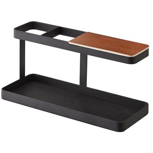 YAMAZAKI crni višenamjenski stalak s detaljima od bukovine Tower Bar Desk Cijene