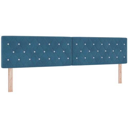  otomanska postelja z vzmetnico, žamet, temno modra, 200&amp;times;200 cm Slike