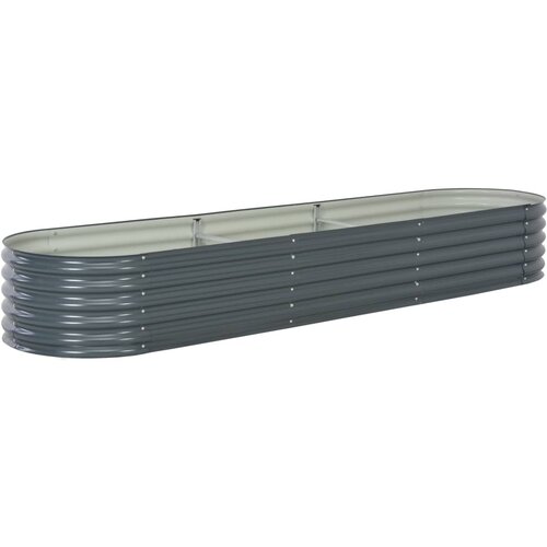 vidaXL Visoka greda 320x80x44 cm pocinkano jeklo siva Cene