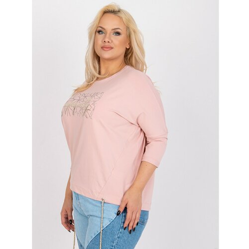 Fashion Hunters Dusty pink plus size cotton blouse for work Cene
