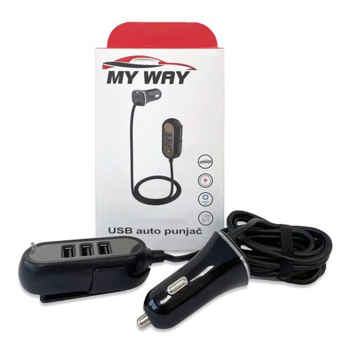 My Way USB auto punjač, Crni Cene