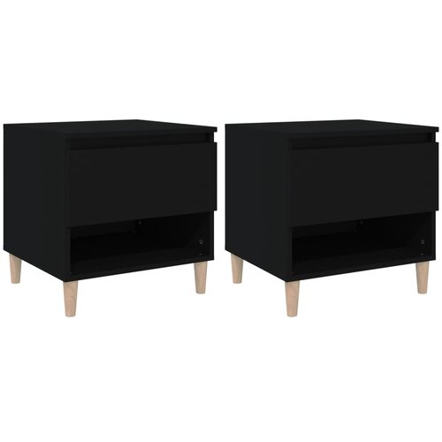  Noćni ormarići 2 kom crni 50 x 46 x 50 cm od konstruiranog drva Slike