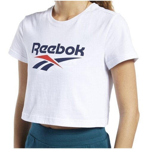 Reebok Majice s kratkimi rokavi Crop Top Bela Slike