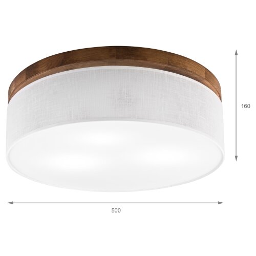  Brilagi - LED plafonsko svetlo BELLADONNA 3xE27/15W/230V prečnik 50 cm bela/hrast-tre&amp;scaron;nja Slike