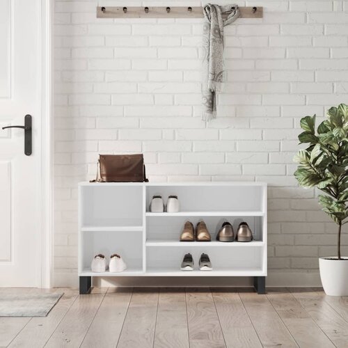 VidaXL Ormarić za cipele sjajni bijeli 102x36x60 cm konstruirano drvo Slike