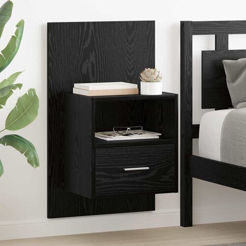 vidaXL Ormarić za krevet Zidne 2 pcs Crni hrast 48.5 x 32.5 x 80 cm Cene