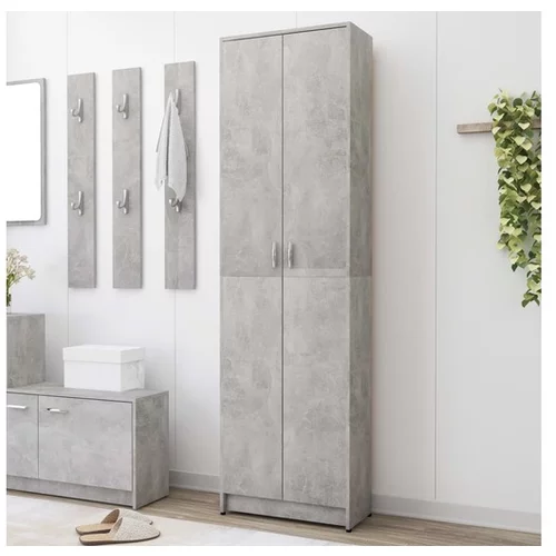  Garderobna omara za hodnik betonsko siva 55x25x189 cm