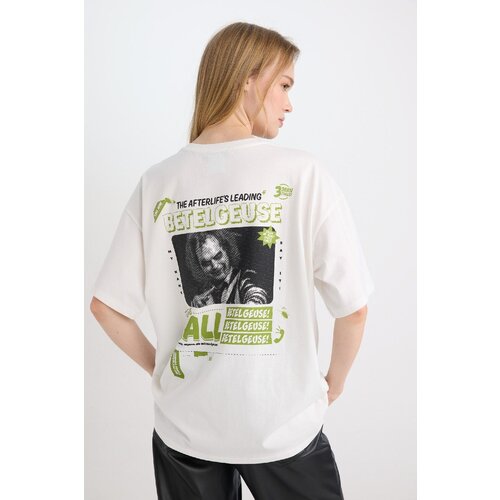 Defacto Cool Beetlejuice Oversize Fit Wide Pattern Crew Neck Printed Short Sleeve T-Shirt Cijene