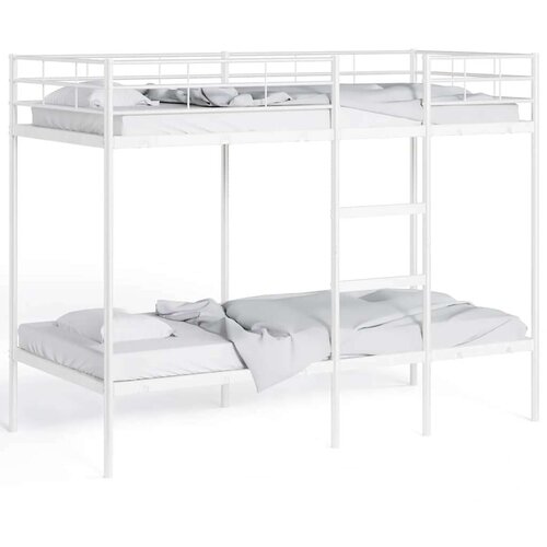 vidaXL Dvoposteljna postelja brez ležišča Bela 75x190 cm Jeklo Cene