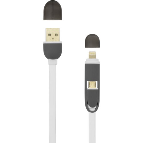 S Box KABEL USB A Mu&amp;scaron;ki -&amp;gt; MICRO USB + 8-pin iPh Mu&amp;scaron;ki 1 m Bijeli, (08-usb-2in1w) Slike