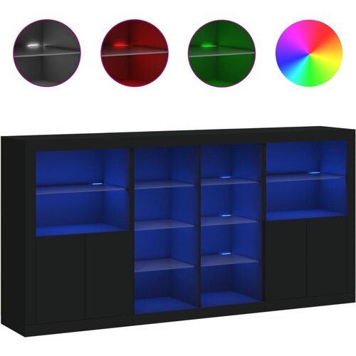 Maison Chic Komoda - Predalnik z LED lučkami črna 202x37x100 cm, (21716797) Cene