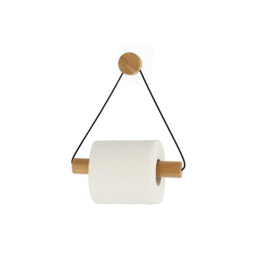 Tendance držač toalet papira samolepljivi 19X18.3X4 cm metal/bambus crna 91047103 Cene