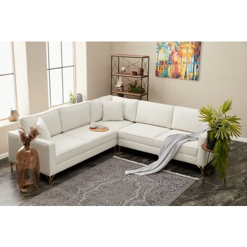 Wallity ugaona garnitura Berlin 258x83x91cm Krem-Zlatna Slike