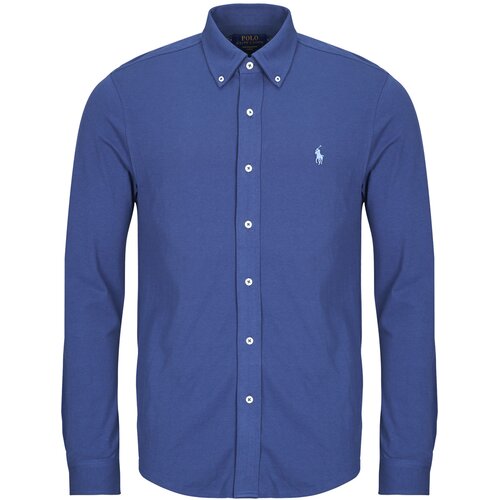 Polo Ralph Lauren Srajce z dolgimi rokavi CHEMISE AJUSTEE COL BOUTONNE EN POLO FEATHERWEIGHT Modra Cene