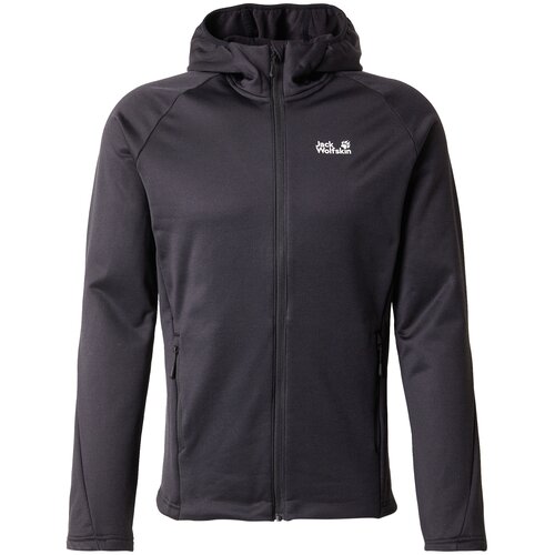 Jack Wolfskin Funkcionalna jopa iz flisa 'PEAK DISTRICT' črna / bela Cene