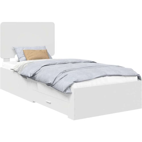  Okvir za krevet Bijelo 90 x 190 cm Konstruirano drvo Slike