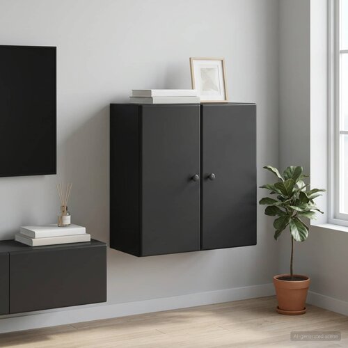  Ormar za montažu na zid 59 x 31 x 60 cm Konstruirano drvo Crna Cijene