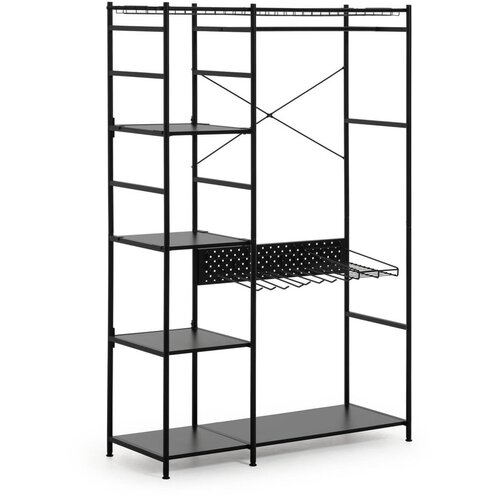 Kave Home Črna garderoba La Forma Storn, vi&amp;scaron;ina 182 cm Slike