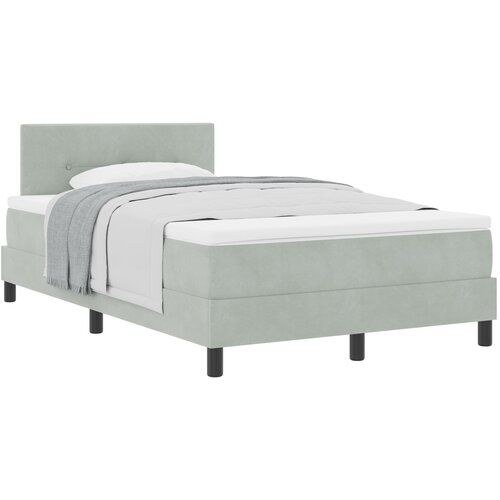VidaXL Box Spring Krevet s Madracom Svjetlosiva 120x200 cm Bar&amp;scaron;un Slike