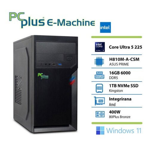 PCPLUS e-machine Ultra 5 225 16GB 1TB SSD Windows 11 Home namizni računalnik Cene