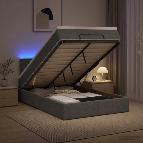  Krevet od pjene s madracem i LED-om Tamnosiva 120 x 200 cm Slike